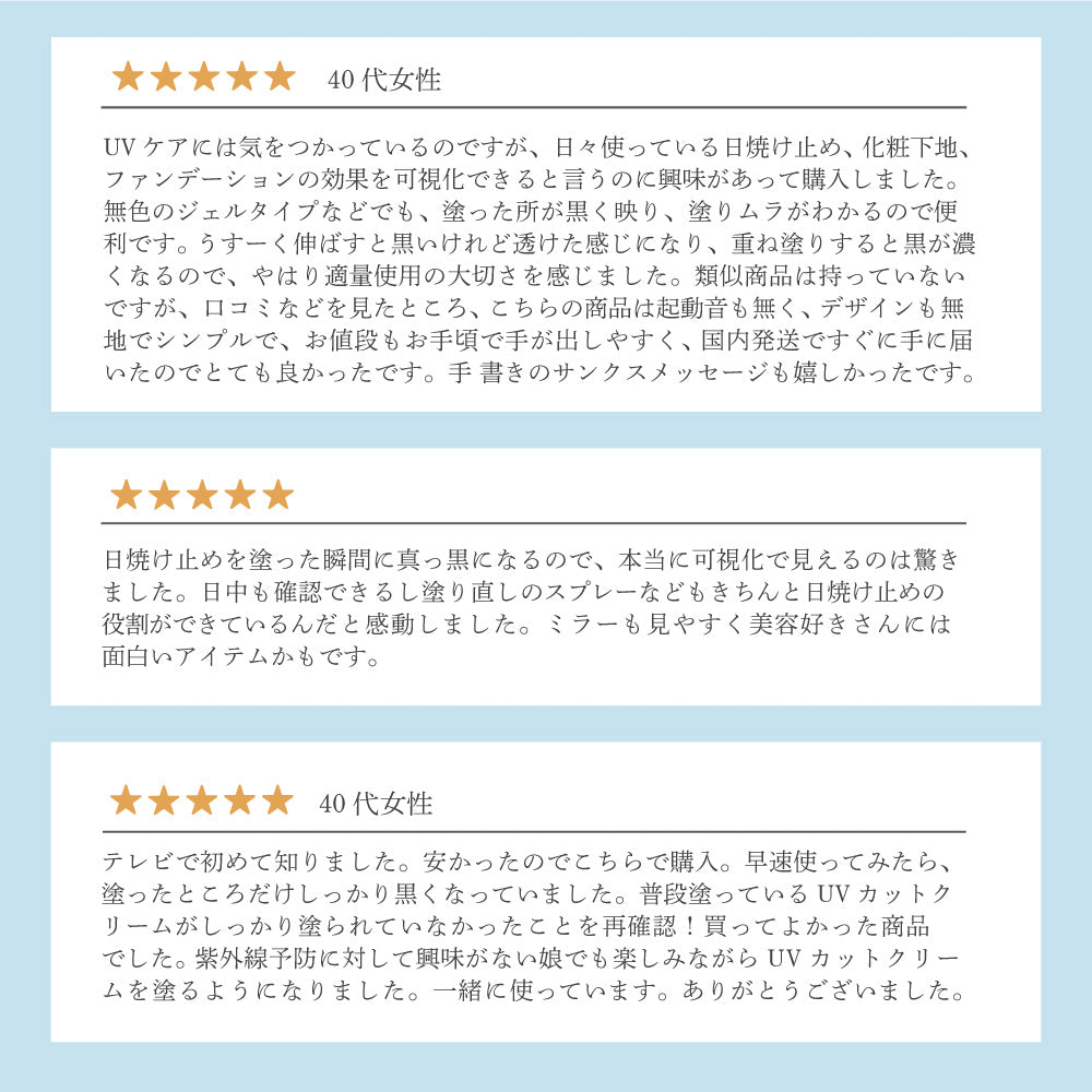 Smaly スマリー UV対策カメラ付きミラー UVチェックミラー