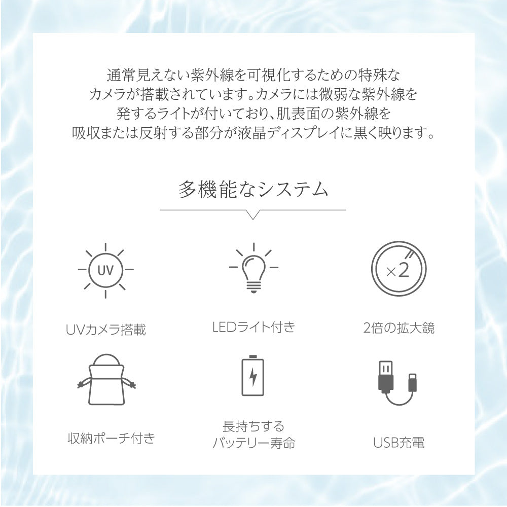 Smaly スマリー UV対策カメラ付きミラー UVチェックミラー